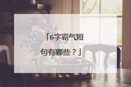 6字霸气短句有哪些?