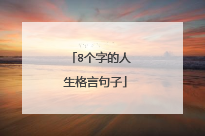 8个字的人生格言句子