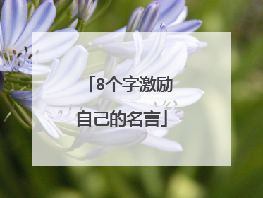 8个字激励自己的名言