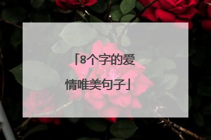 8个字的爱情唯美句子