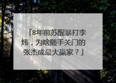 8年前苏醒暴打李炜,为啥随手关门的张杰成最大赢家?