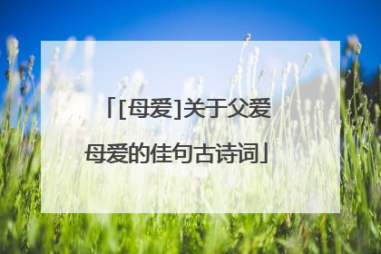 [母爱]关于父爱母爱的佳句古诗词