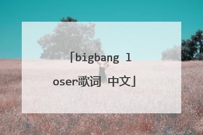 bigbang loser歌词 中文