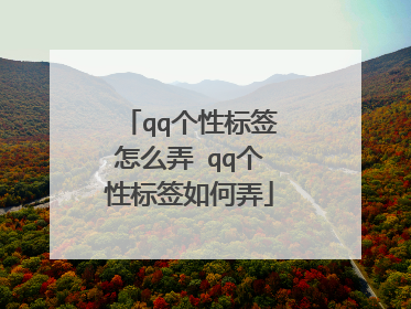 qq个性标签怎么弄 qq个性标签如何弄