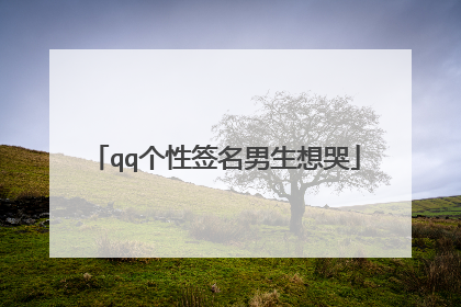 qq个性签名男生想哭