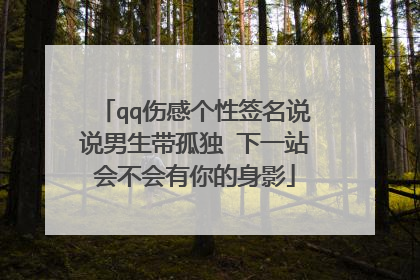 qq伤感个性签名说说男生带孤独 下一站会不会有你的身影