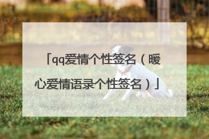 qq爱情个性签名(暖心爱情语录个性签名)