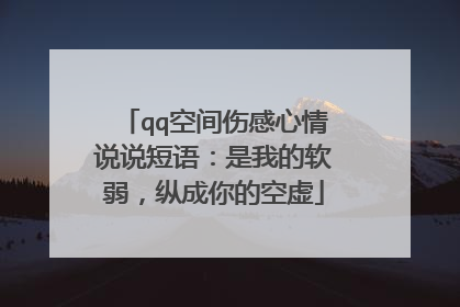 qq空间伤感心情说说短语:是我的软弱,纵成你的空虚